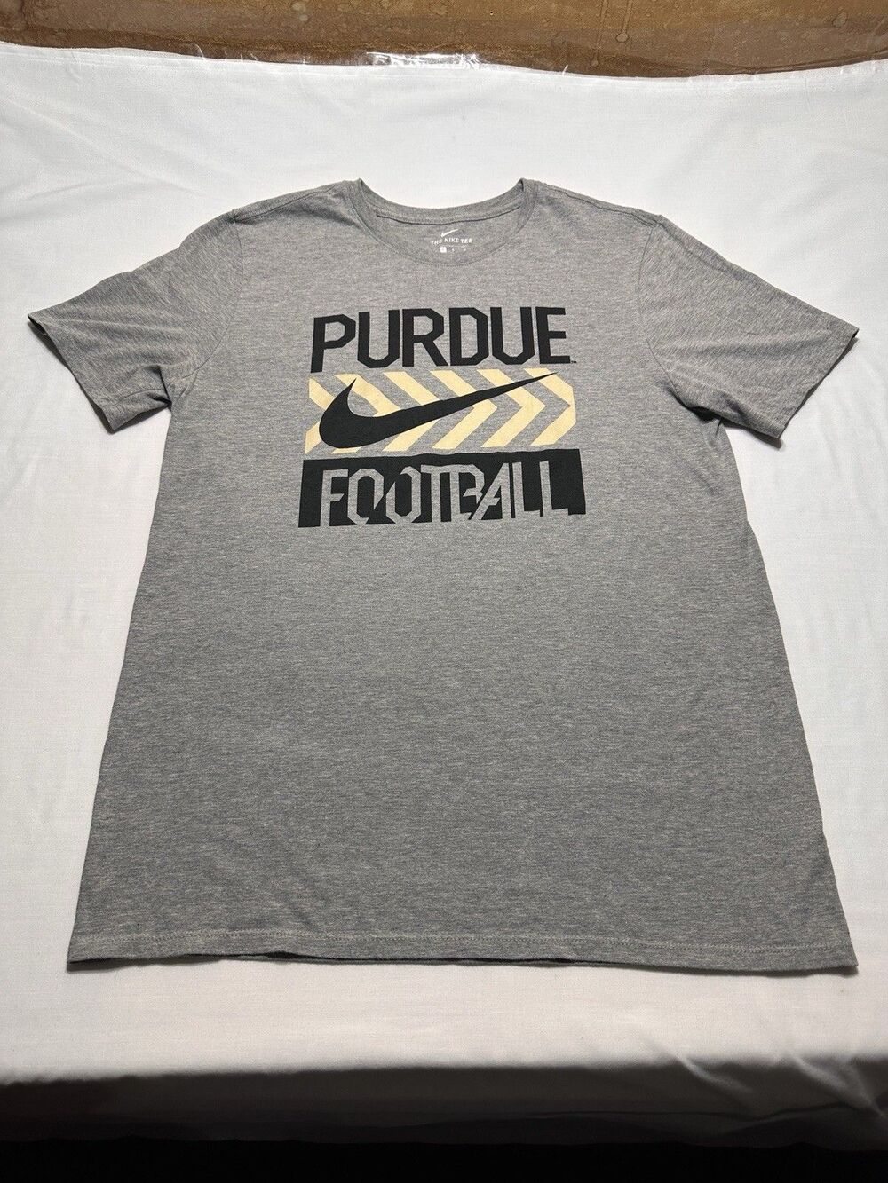Purdue Football Just Do It Nike Tee Short Sleeve Shirt Size Large Grey JDI NCAA